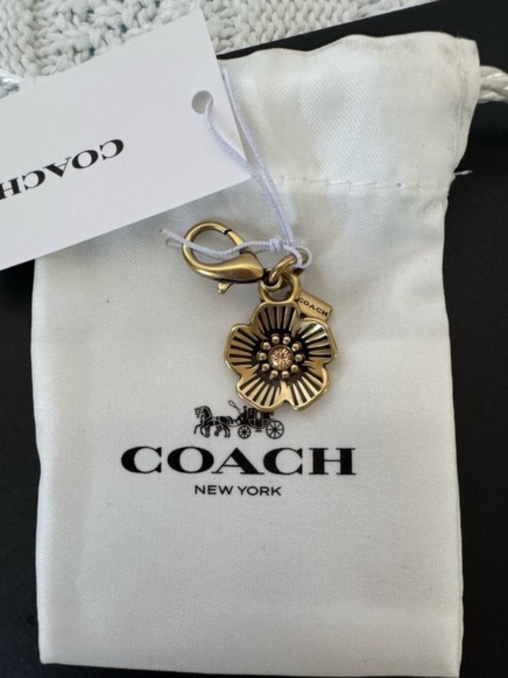 Coach Tea Rose Charm with Mini-dustbag